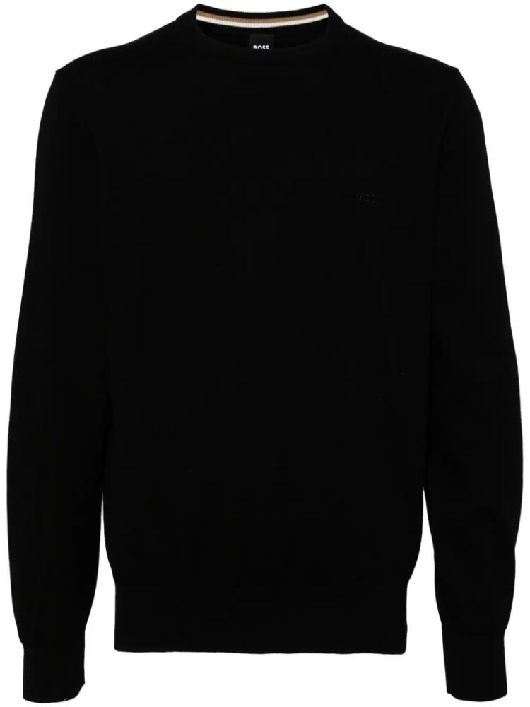 BOSS crew-neck cotton jumper - Black Cover