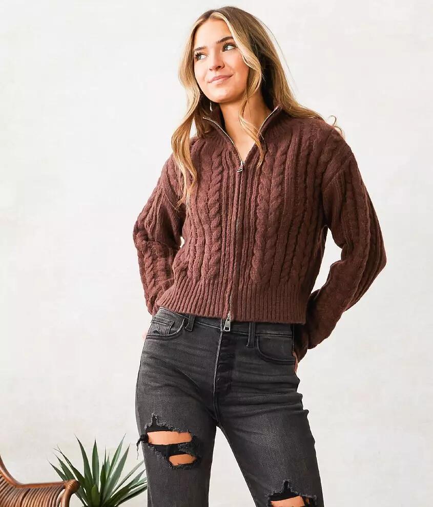 Willow & Root Fitted Cable Knit Cardigan Sweater Cover