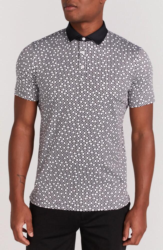 Redvanly Clyde Dot Print Polo in Black Cover