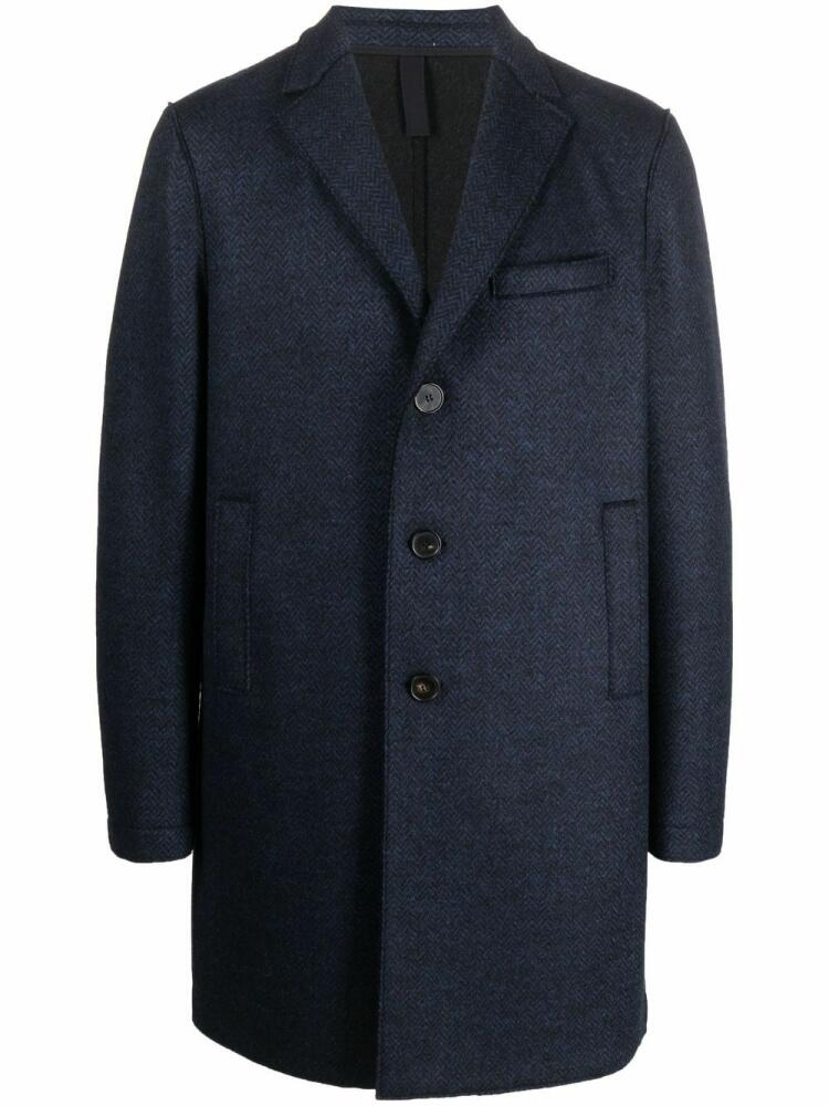 Harris Wharf London single-breasted overcoat - Blue Cover