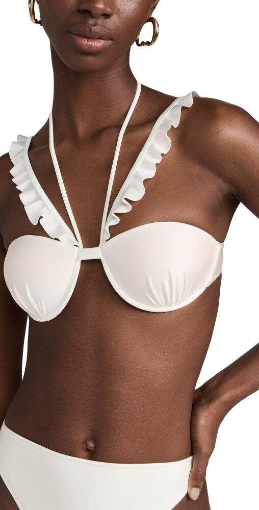 Shani Shemer Leopold Bikini Top Cream Cover