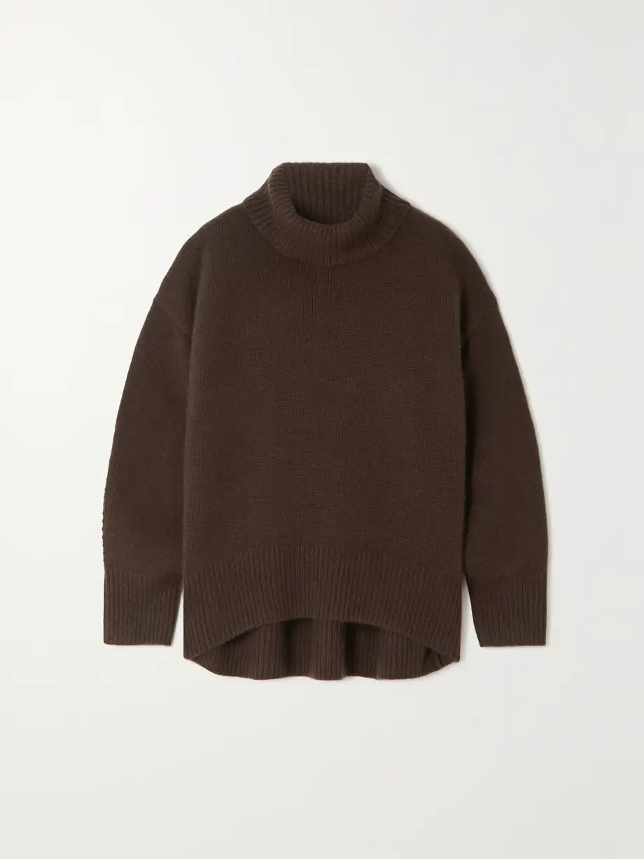 Arch4 - + Net Sustain World's End Cashmere Turtleneck Sweater - Brown Cover