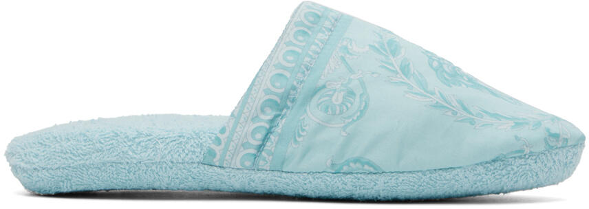 Versace Underwear Blue 'I Heart Baroque' Slippers Cover