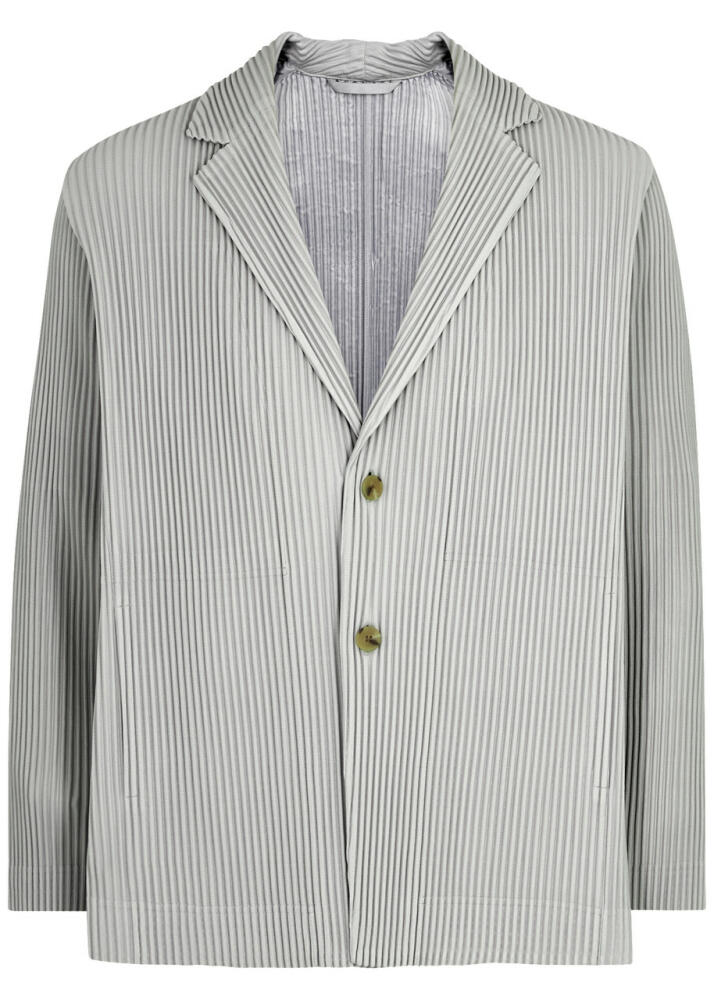 Homme Plissé Issey Miyake Pleated Jersey Blazer - Light Grey Cover