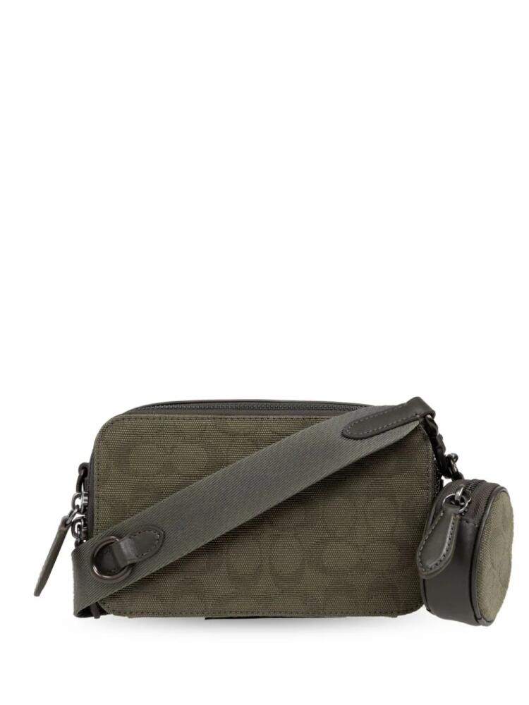 Coach logo-printed zipped messenger bag - Green Cover