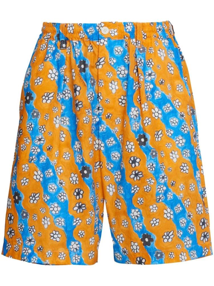 Marni wave daisy-print shorts - Orange Cover