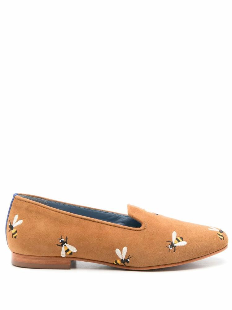 Blue Bird Shoes Hive embroidered-design loafers - Brown Cover