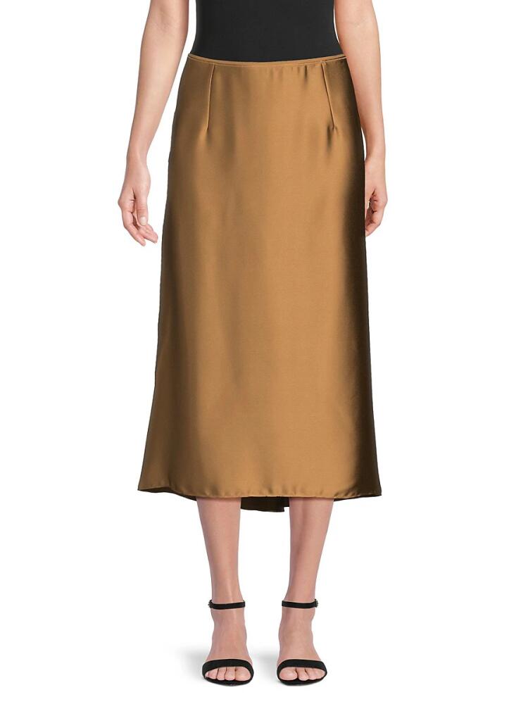 Vince Women's Satin Midi Slip Skirt - Nile Cover