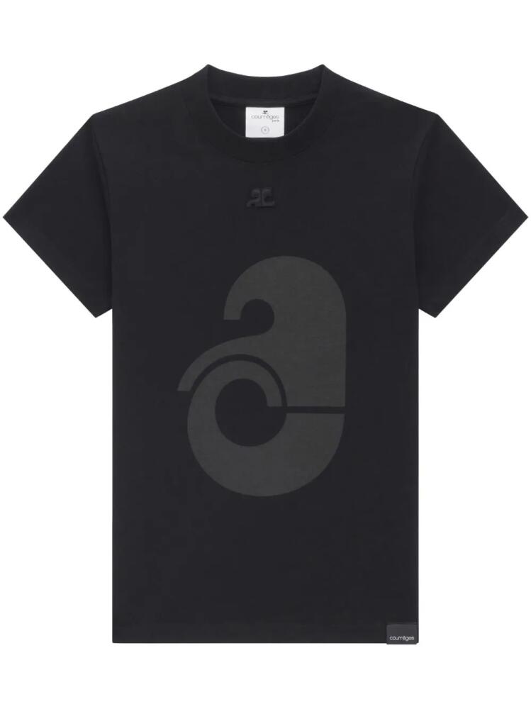 Courrèges short-sleeve cotton T-shirt - Black Cover