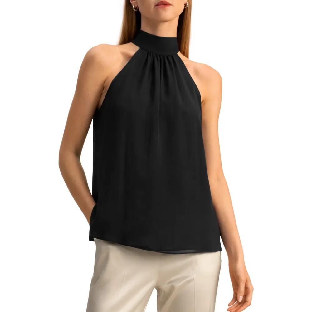 Lilysilk Silk Georgette Halter Neck Top in Black Cover