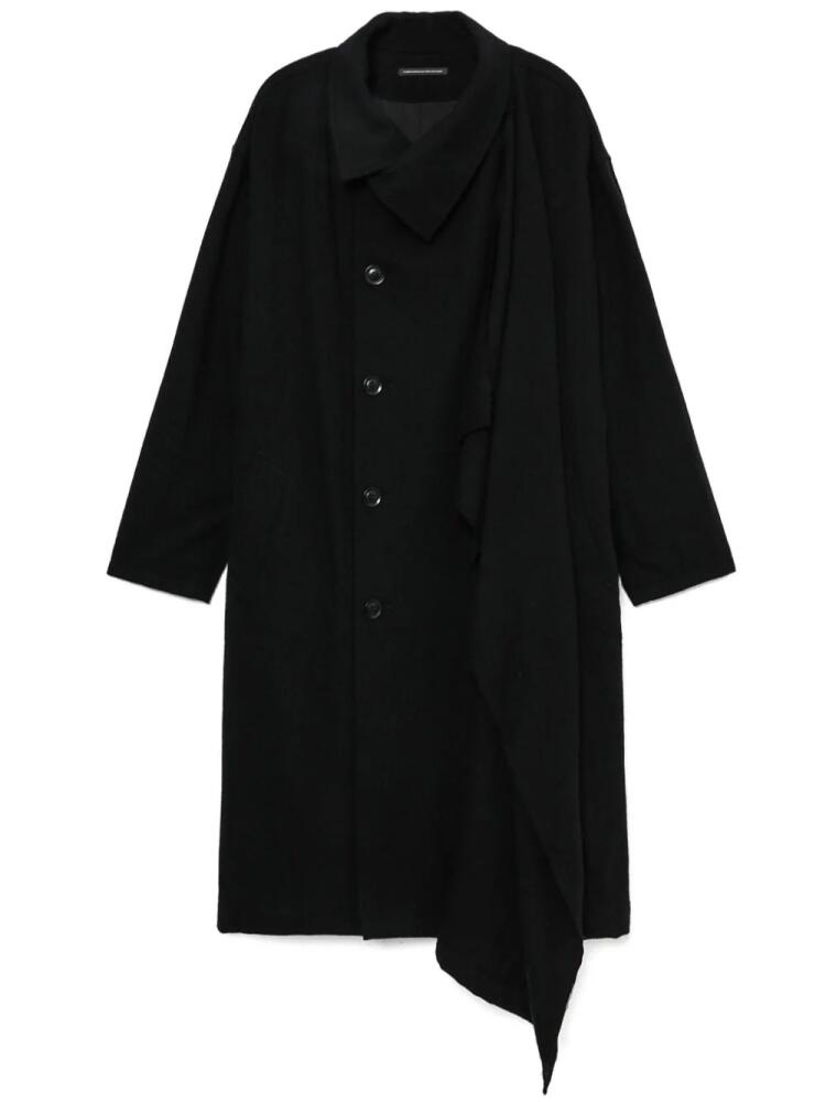 Y's flap-panel single-breasted coat - Black Cover