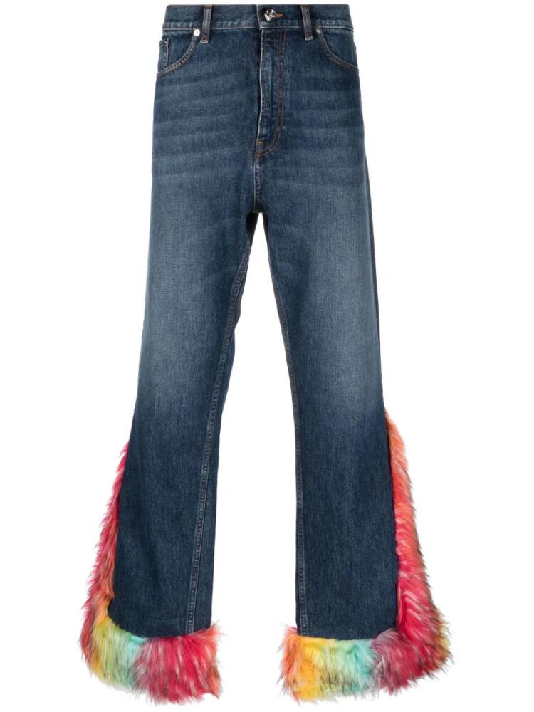 BLUEMARBLE high-waisted faux-fur detailing jeans Cover