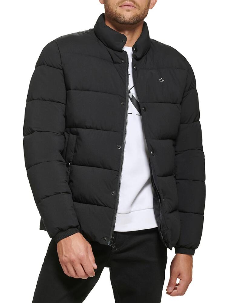 Calvin Klein Men's Sheen Water-Resistant Down Puffer Jacket - Ebony Cover