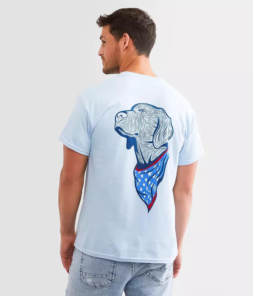 Brew City Busch Light Patriotic Dog T-Shirt Cover