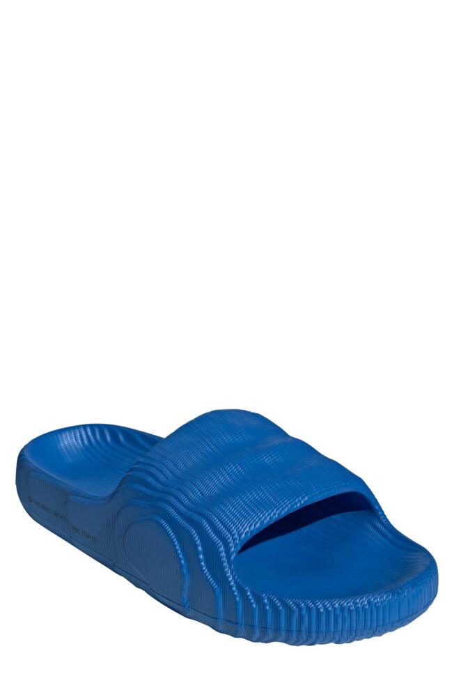 adidas Adilette 22 Slide Sandal in Bluebird/Bluebird/Black Cover