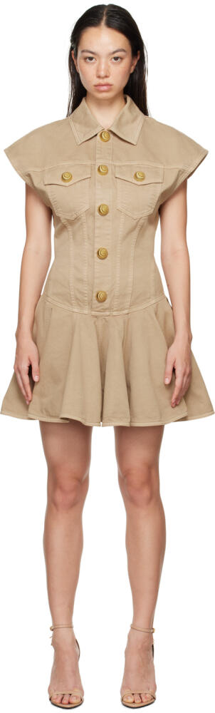 Balmain Beige Flared Minidress Cover