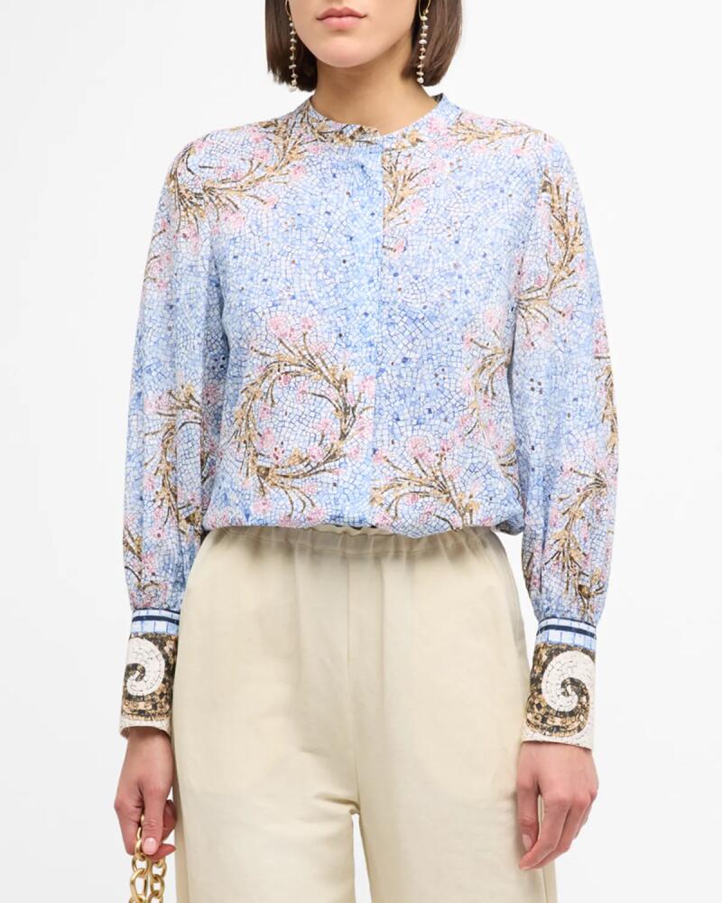 Kobi Halperin Darcie Floral-Print Cotton Blouse Cover