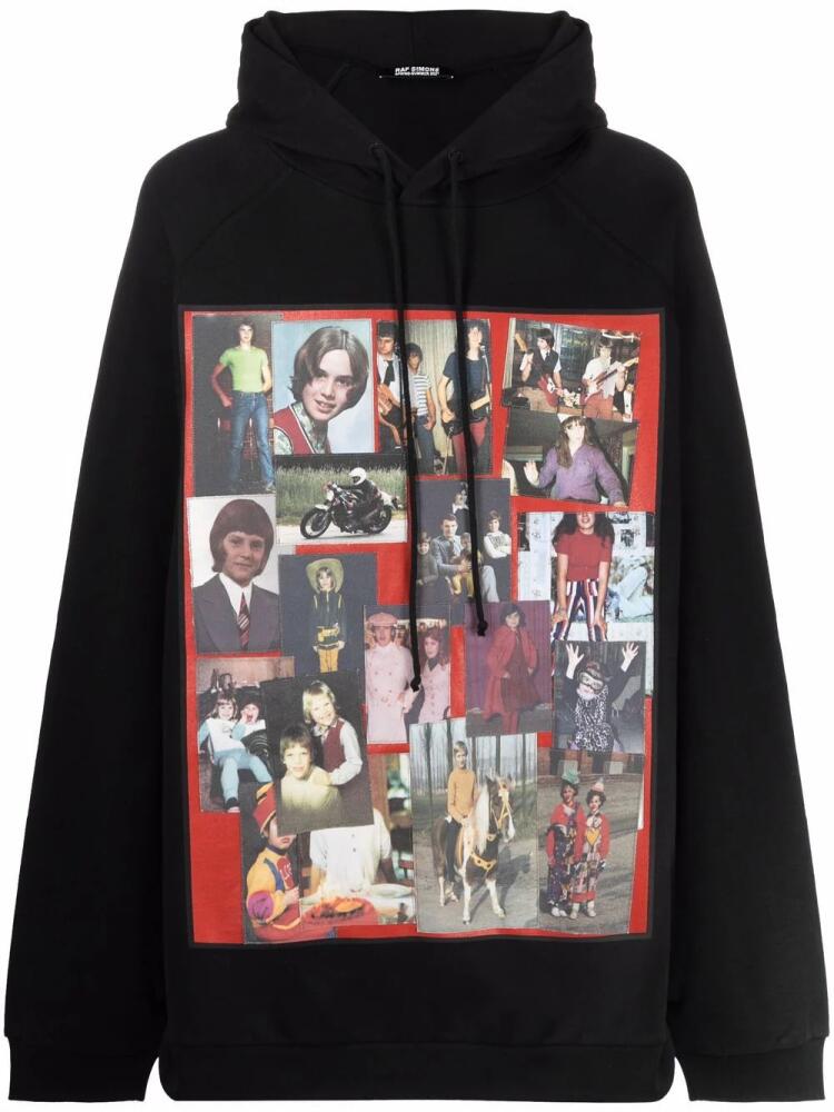 Raf Simons oversized photographic-print hoodie - Black Cover