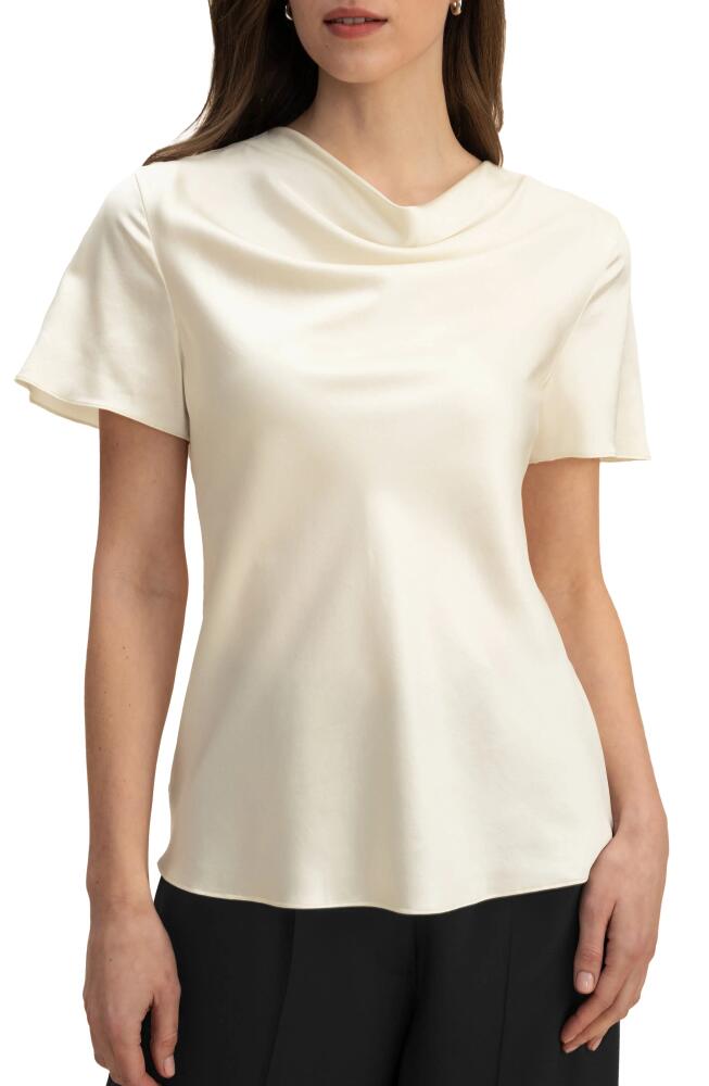 Lilysilk Cowl Neck Short Sleeves Silk T-Shirt in Lily White Cover