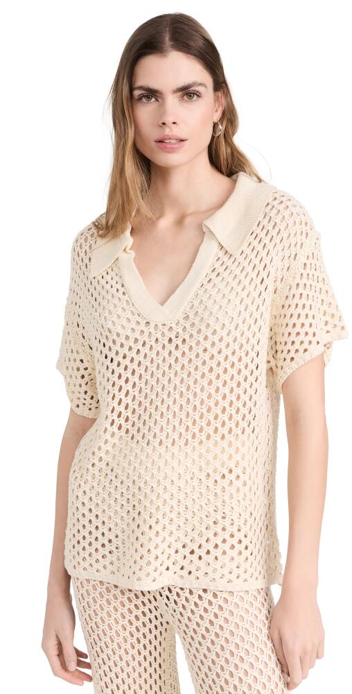 MINKPINK Balmy Crochet Knit Top Cream Cover