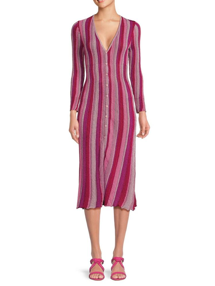 Misa Los Angeles Women's Rafael Striped Midaxi Dress - Violet Combo Cover