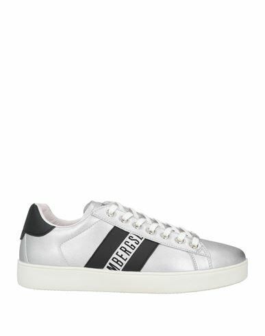 Bikkembergs Man Sneakers Silver Textile fibers Cover