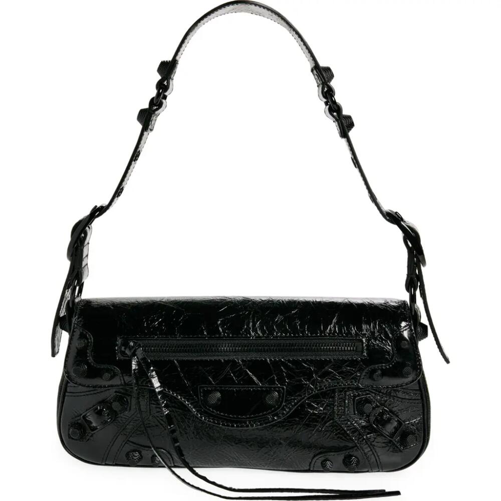 Balenciaga Small Le Cagole Crinkle Leather Sling Bag in 1000 Black Cover