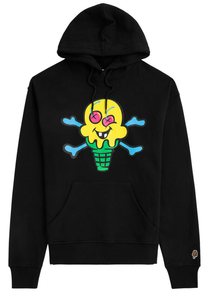 Ice Cream Cones Bones Hooded Cotton Sweatshirt - Black Cover