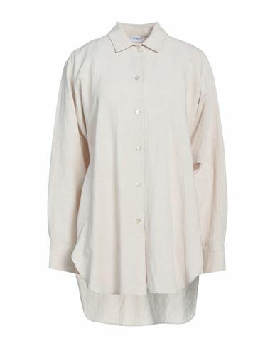 Rue Du Bac Woman Shirt Beige Viscose, Linen Cover