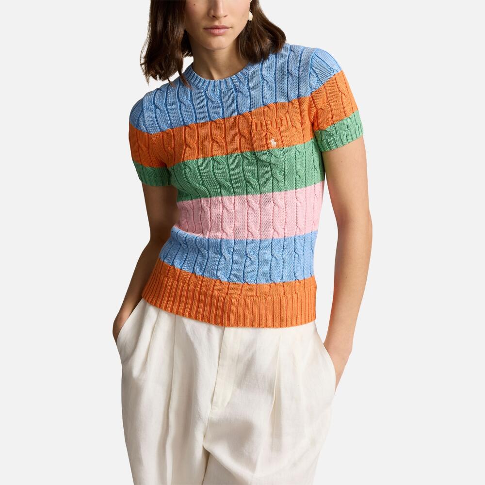 Polo Ralph Lauren Striped Cable-Knit Short-Sleeve Jumper Cover