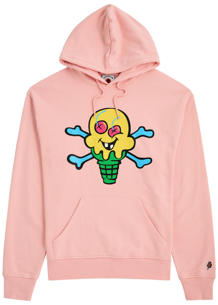 Ice Cream Cones Bones Hooded Cotton Sweatshirt - Pink Cover