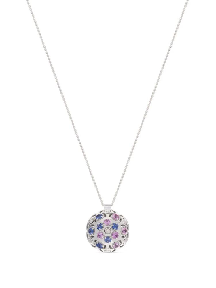 Officina Bernardi 18kt white gold small Damasco sapphire necklace - Silver Cover