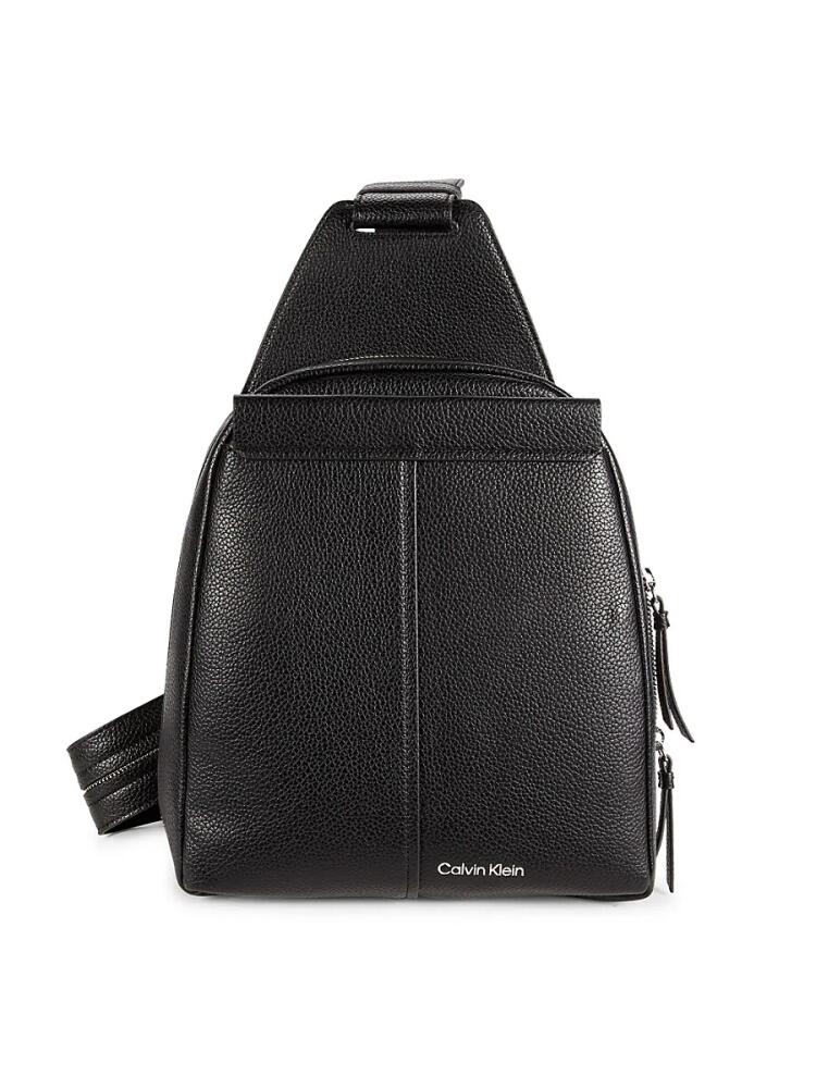 Calvin Klein Women's Myra Faux Leather Convertible Backpack - Black Cover