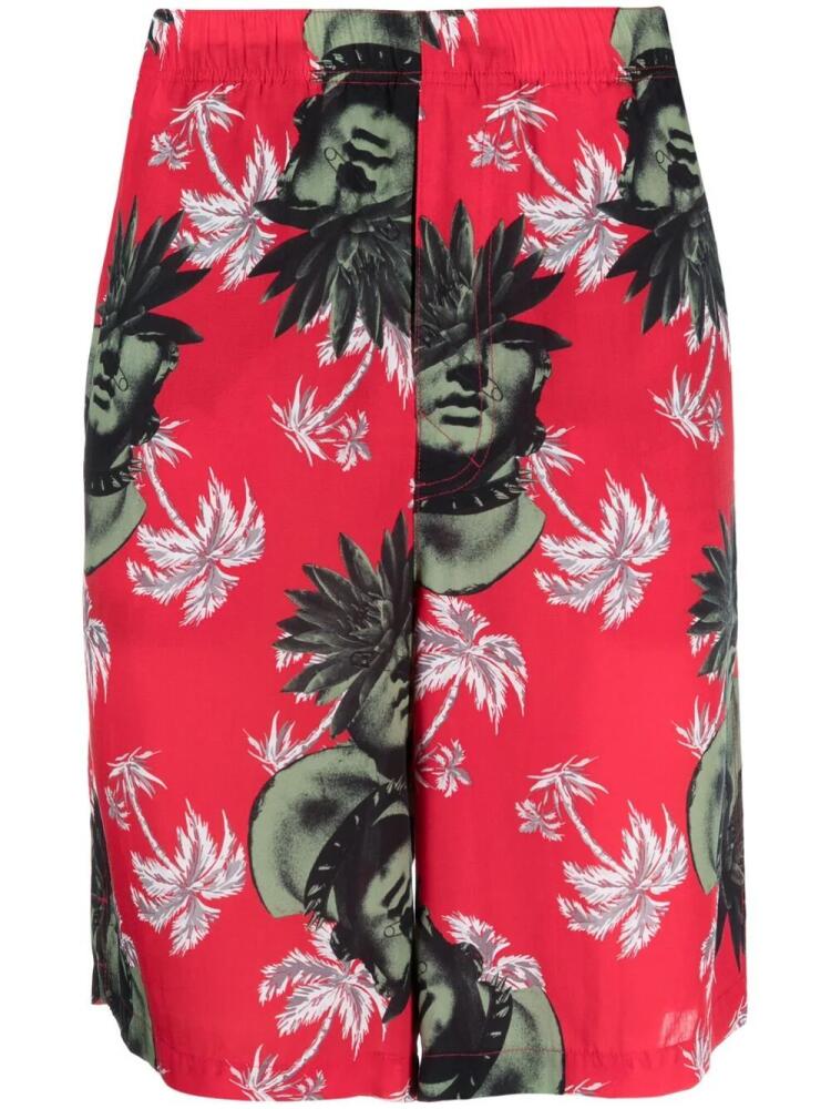 Undercover graphic-print track shorts - Red Cover