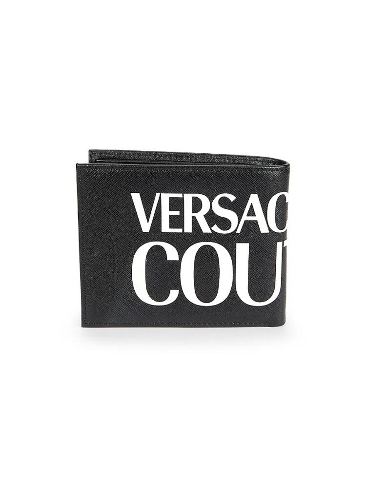 Versace Jeans Couture Men's Range Tactile Logo Leather Bifold Wallet - Black Cover