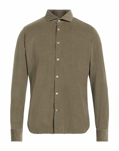 Tintoria Mattei 954 Man Shirt Military green Cotton, Elastane Cover