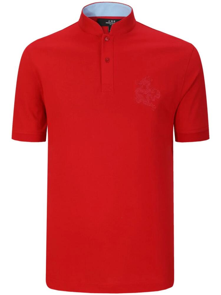 Shanghai Tang x Jacky Tsai dragon-embroidery polo shirt - Red Cover