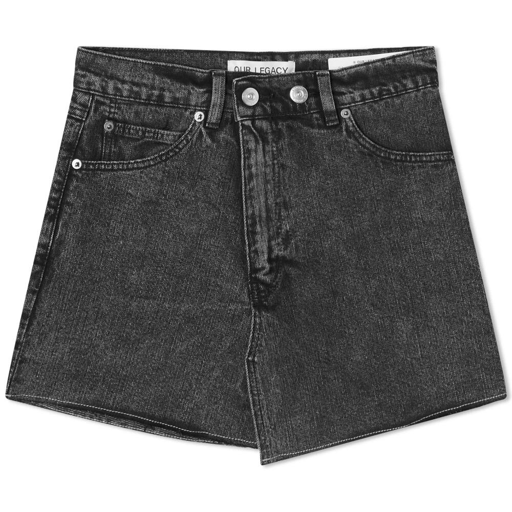 Our Legacy Women's Cover Denim Skirt in Overdied Black Chain Twill Cover