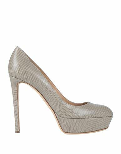 Sergio Rossi Woman Pumps Grey Soft Leather Cover