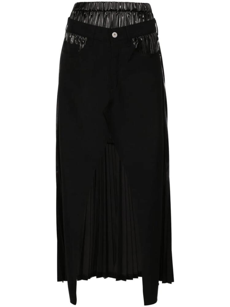 Junya Watanabe plissé midi skirt - Black Cover