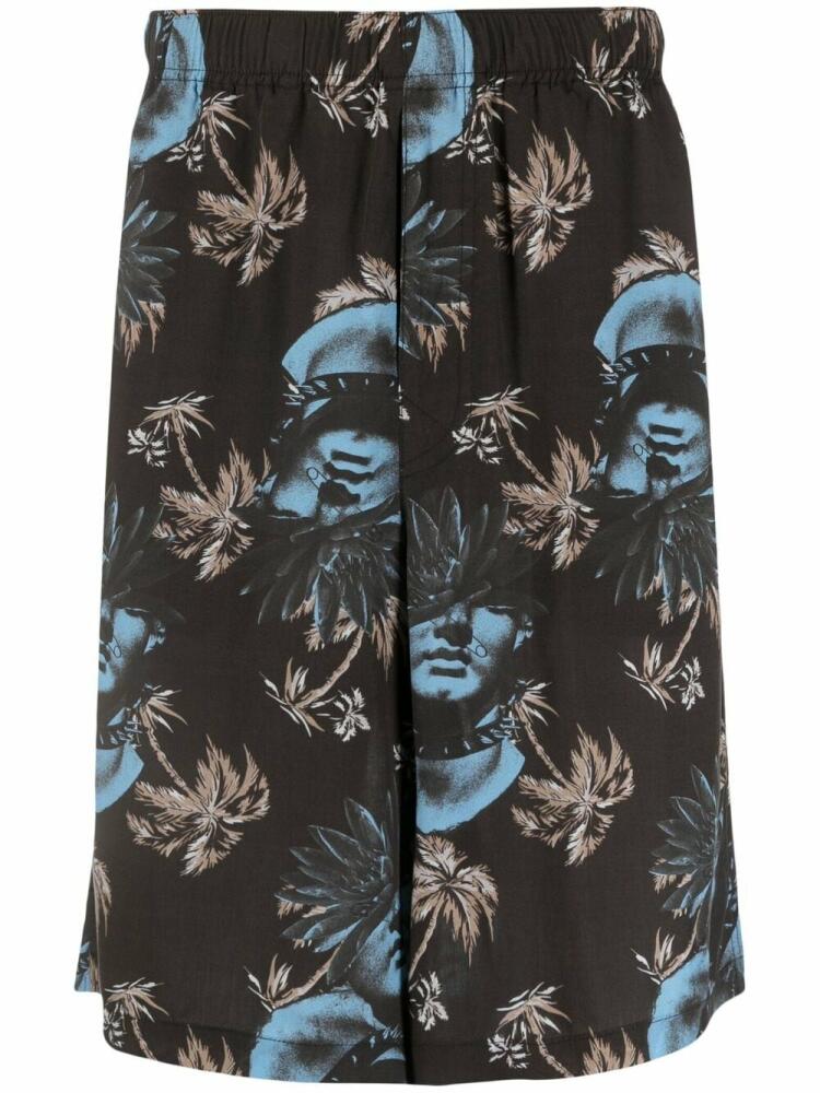 Undercover rose-print Bermuda shorts - Black Cover