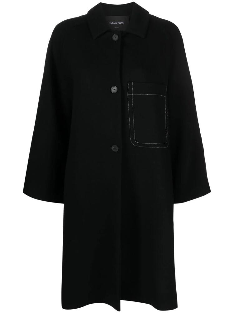 Fabiana Filippi spread-collar single-breasted coat - Black Cover