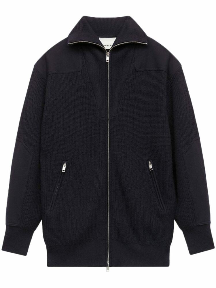 MARANT merino-wool fisherman's-knitted cardigan - Blue Cover