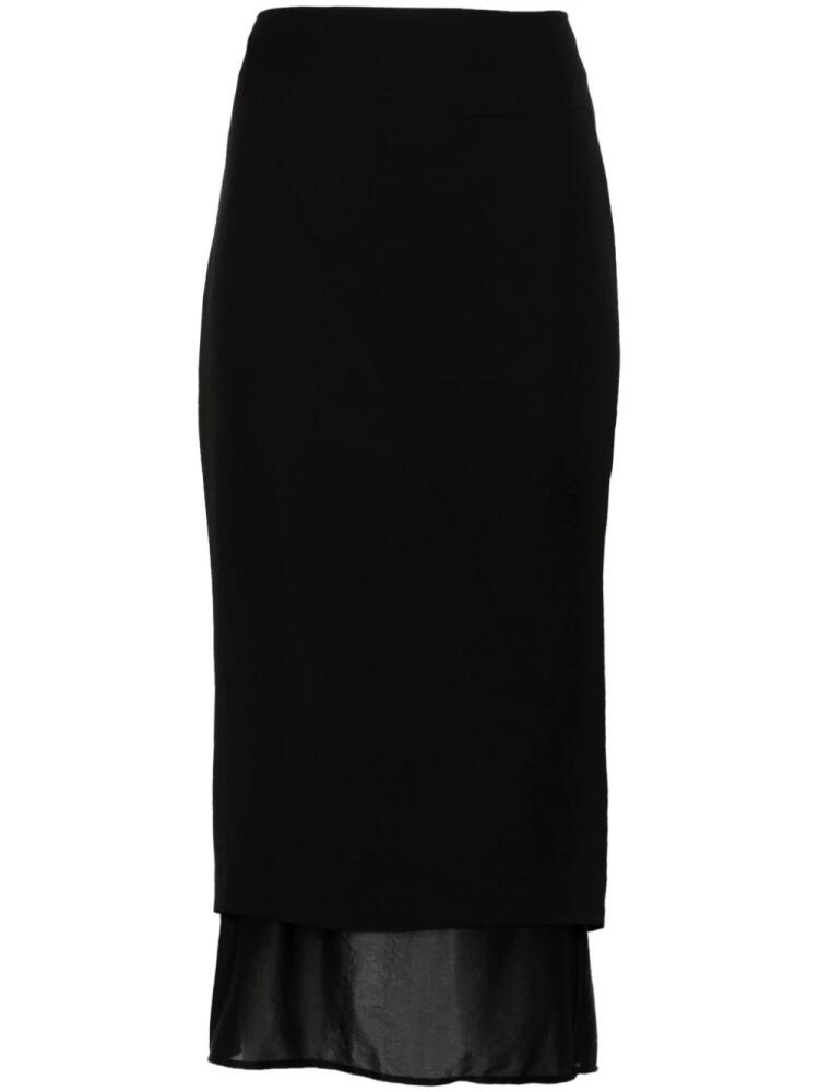 GAUGE81 Sabie double-layer pencil skirt - Black Cover