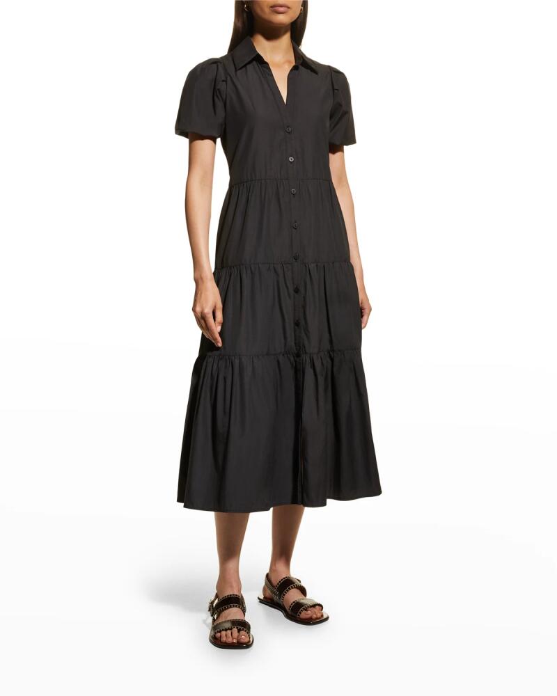 Brochu Walker Havana Tiered Puff-Sleeve Shirtdress Cover