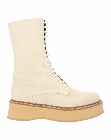 Paloma Barceló Woman Ankle boots Ivory Soft Leather Cover