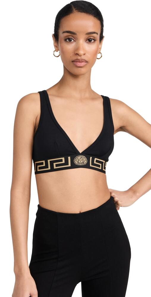 Versace Topeka Jersey Bi-Stretch Cotton Bralette A1008-Black Cover