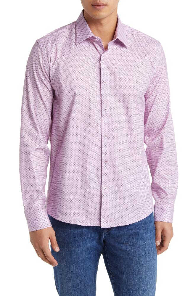 Stone Rose Microdot Button-Up Shirt in Lavender Cover