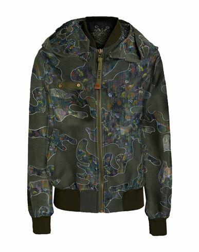 Mr & Mrs Italy Woman Jacket Military green Cotton, Polyester Cover