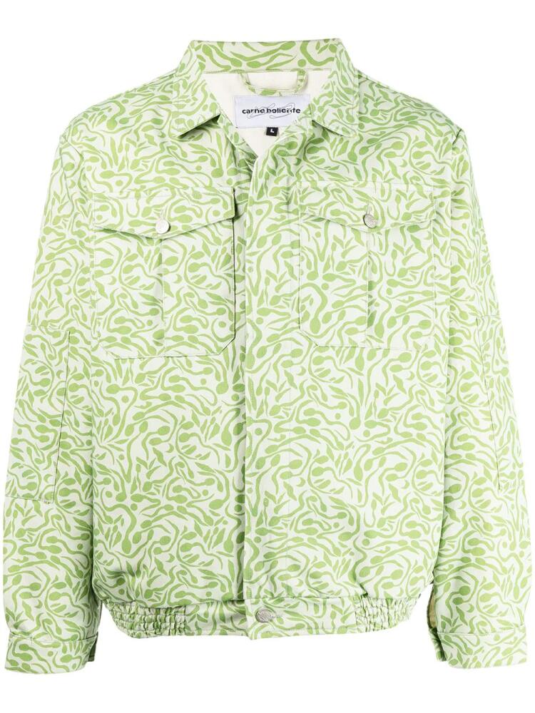 CARNE BOLLENTE abstract-print button-down jacket - Green Cover